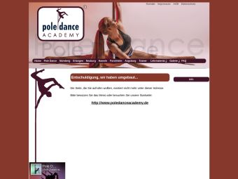 Screenshot von https://www.poledanceacademy.de/pages/kurse-nuernberg.php